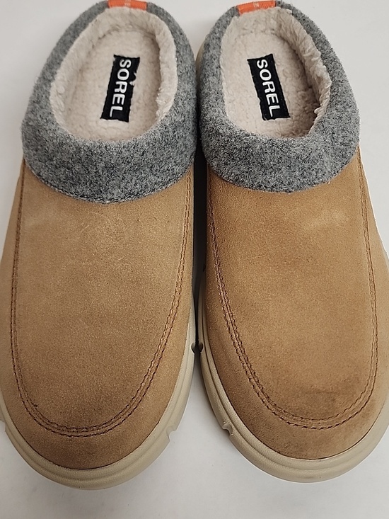 Sorel Men's Tan Suede Slip-On Loafers with Gray Collar Size10 Comfortable & cozy - Picture 2 of 8